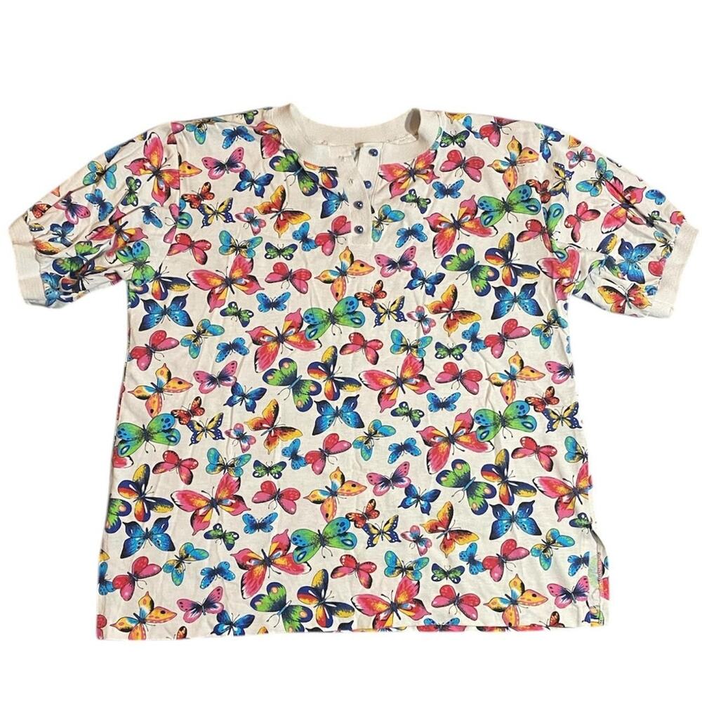 Vintage Women's Handmade Butterfly T-shirt
